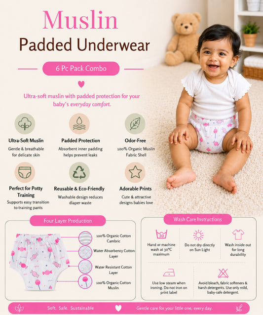 Muslin Padded Underwear 6 Pc Pack Combo 7