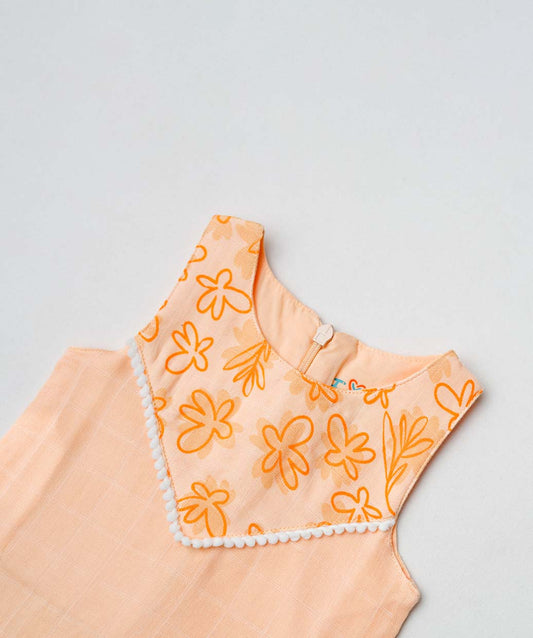 Muslin Boho Frock - Apricot Sherbet Moss