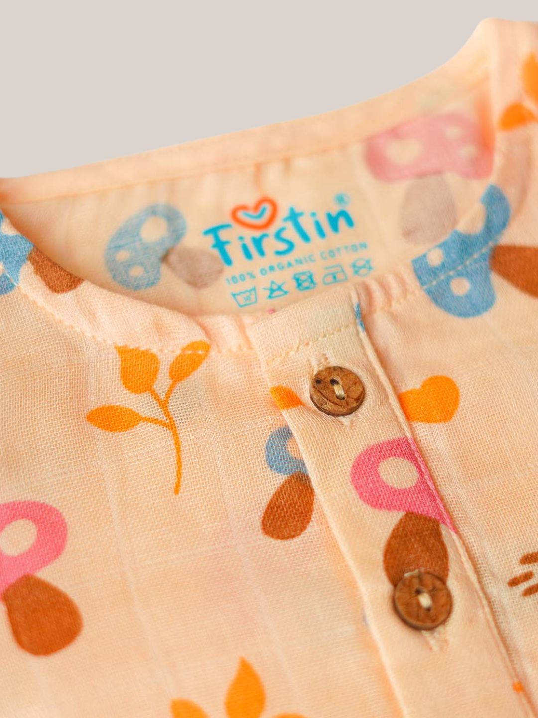 Muslin Pyjamas Set - Apricot Sherbet Mushies