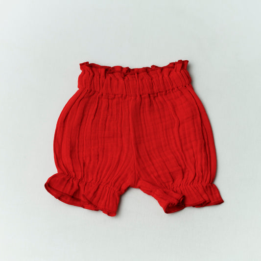 Muslin Bubble Crinkle Bloomers - Carmine