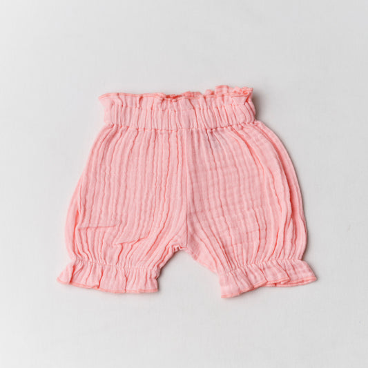 Muslin Bubble Crinkle Bloomers - Flamingo Pink