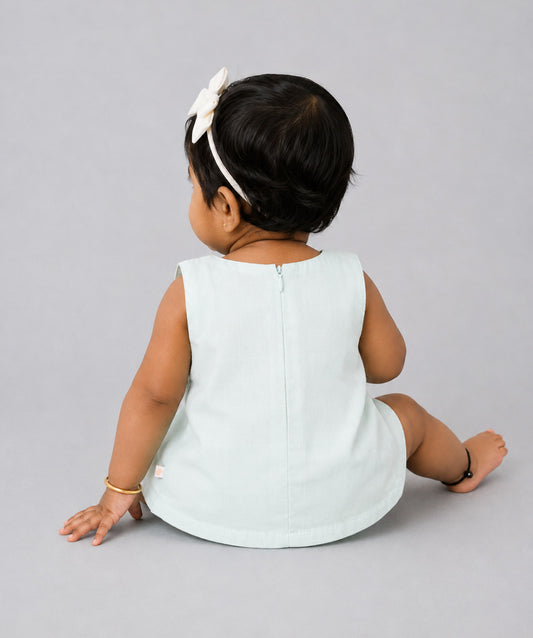 Muslin Boho Frock - Frost Dino Crown