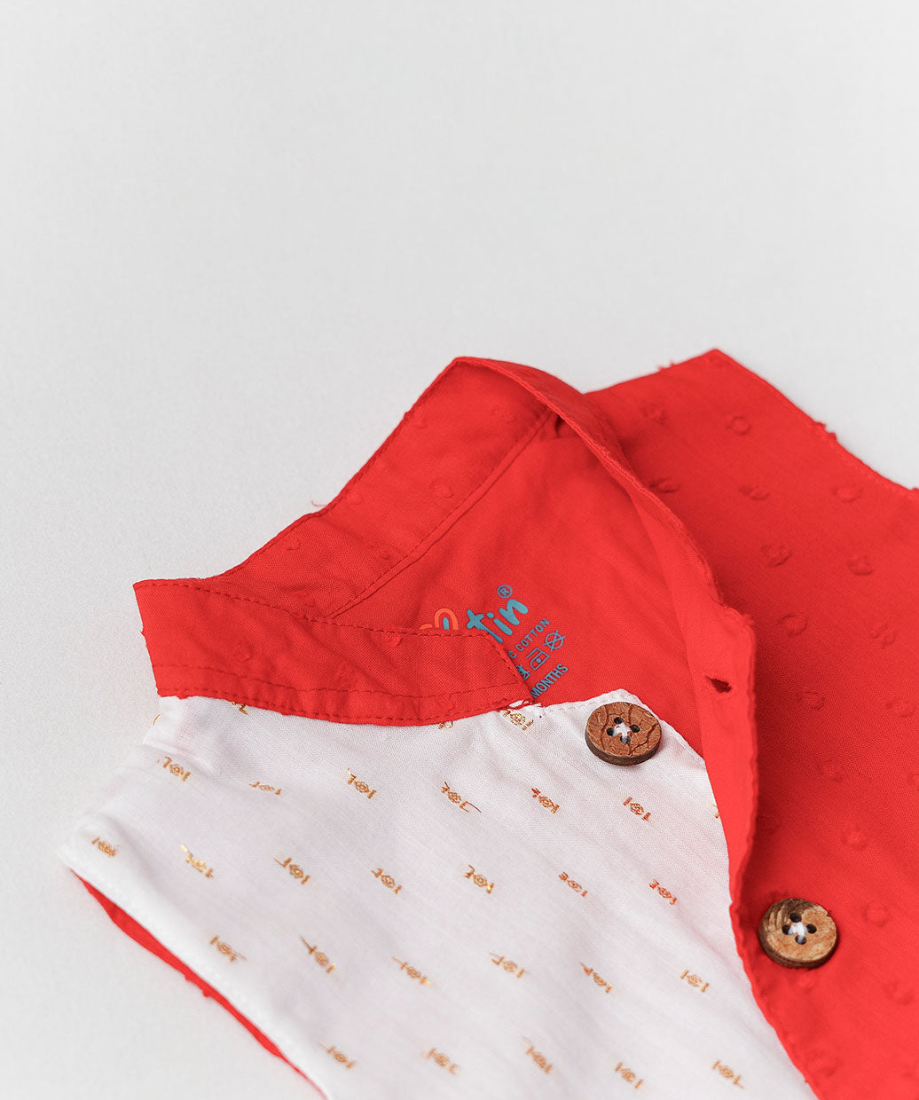 Lurex Dobby Waist Coat-Dhoti Pant - Carmine