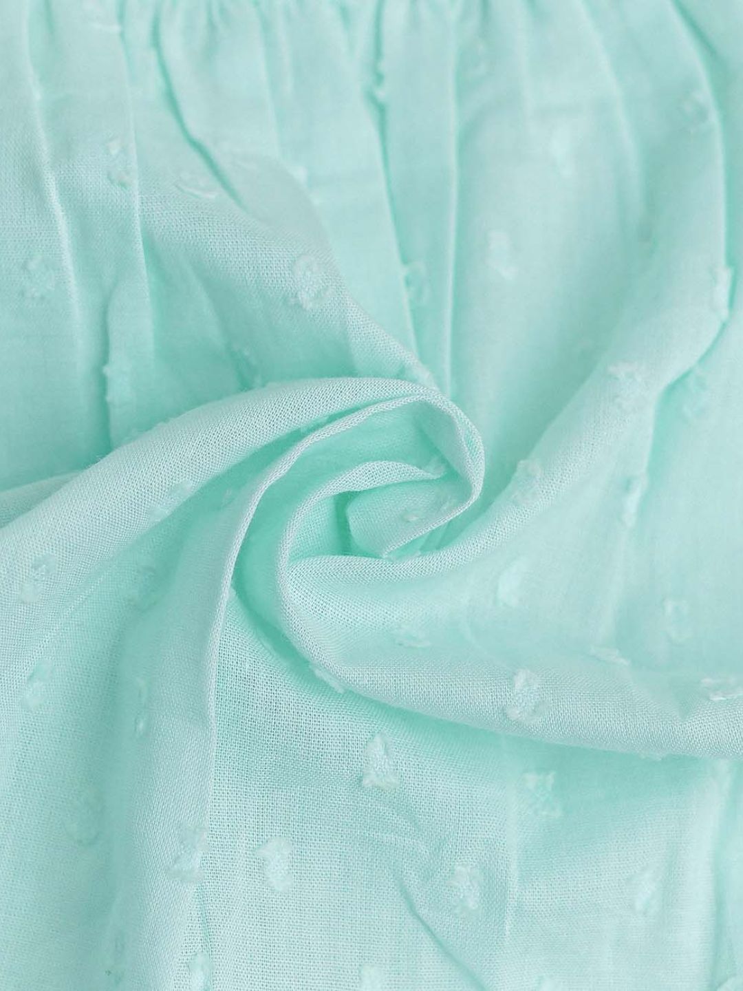 Swiss Dobby Sleeveless Casual Frock - Mint