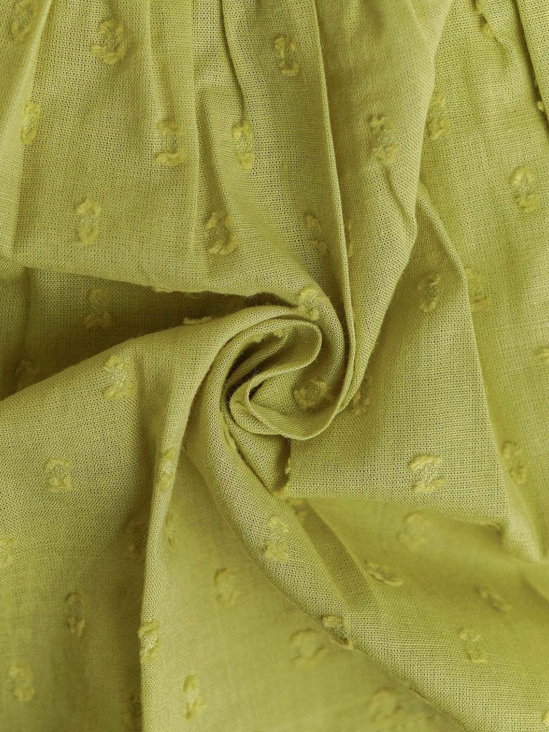 Swiss Dobby Sleeveless Casual Frock - Palm Green