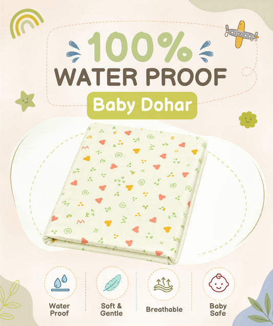 Poplin Cotton Dohar (Premium Bed Protector) - Lt. Yellow Contours