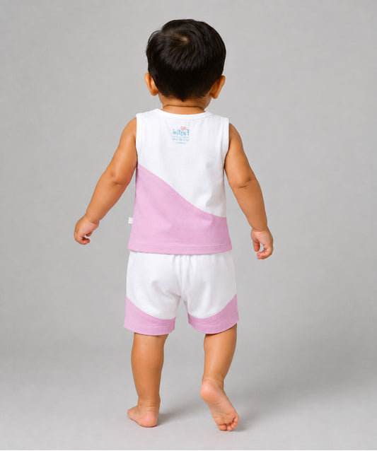Organic Cotton Duo Jabla-Shorts Set Sleeveless - White