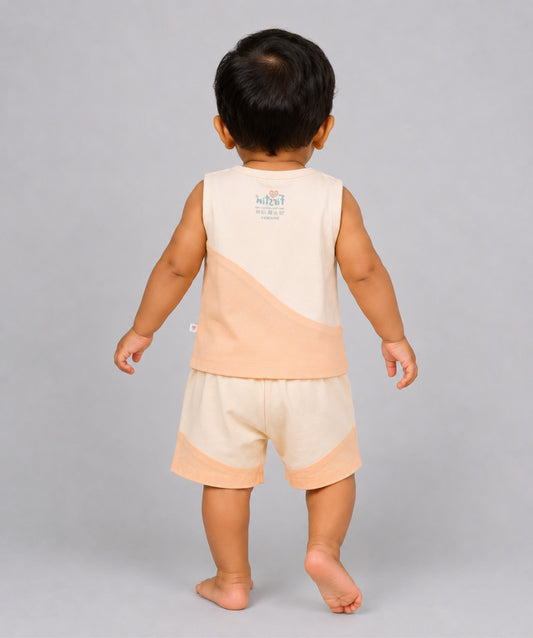 Organic Cotton Duo Jabla-Shorts Set Sleeveless - Vanilla