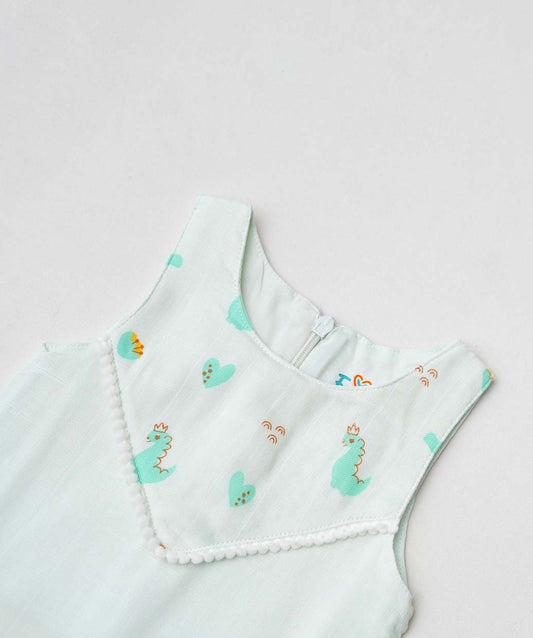 Muslin Boho Frock - Frost Dino Crown