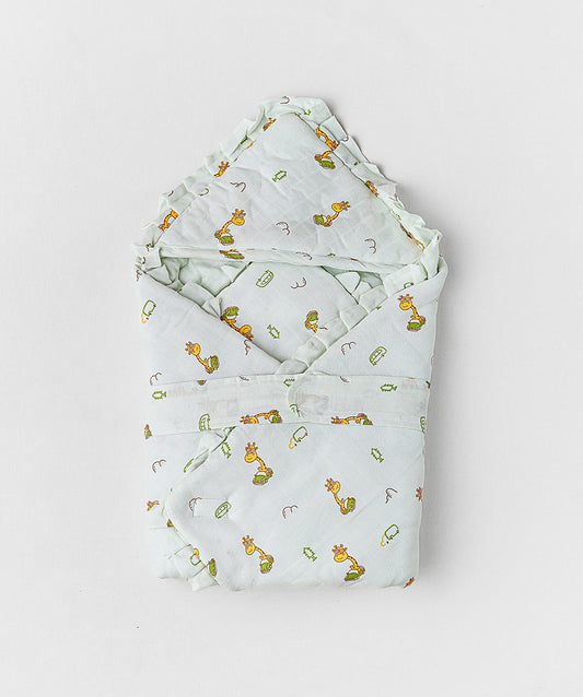 Muslin Frost Joyous Giraffe Baby Wrap Bed