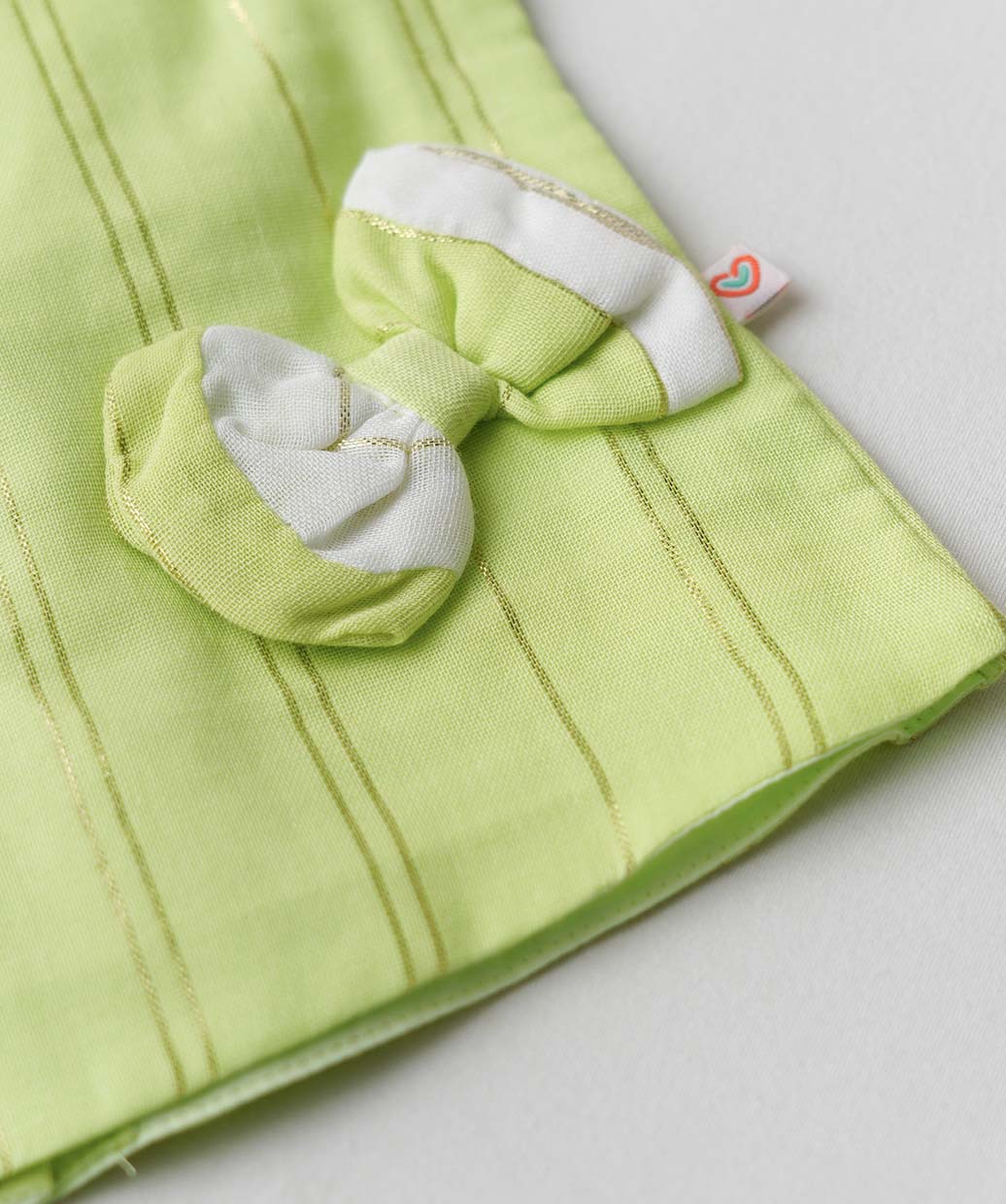 Ridhi Top With Skirt (Puff Sleeve) - Neon Green