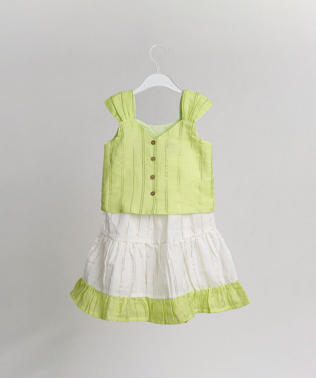 Ira Top With Skirt (Sleeveless) - Neon Green