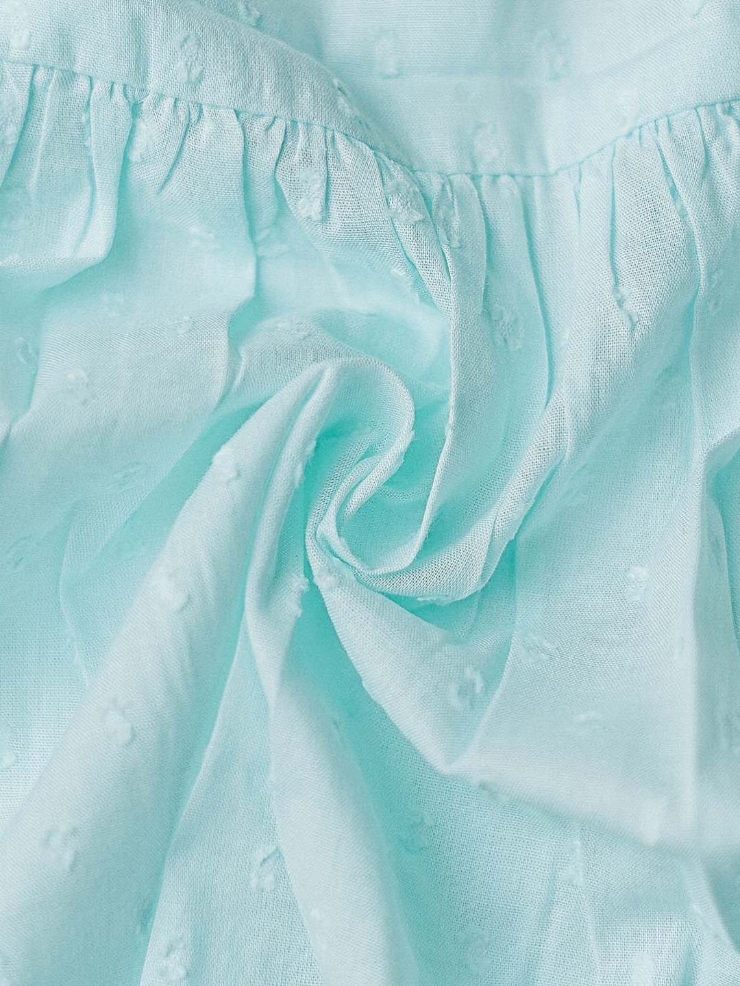 Swiss Dobby Half Sleeve Casual Frock - Mint