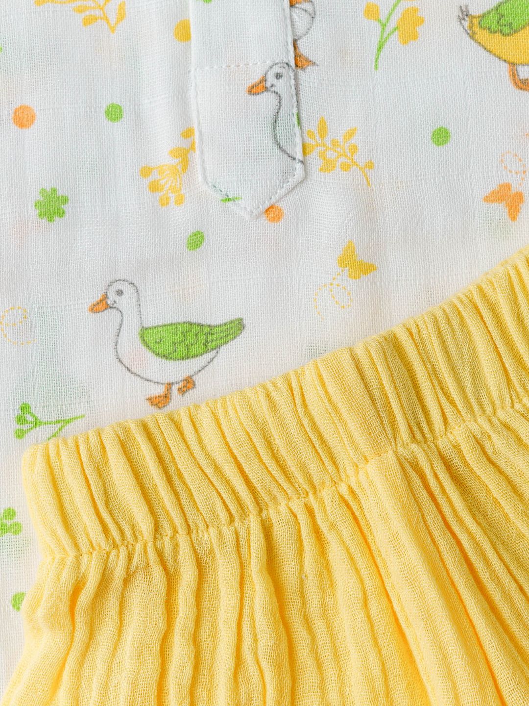 Muslin Pyjama Patiala Set - (W) Lime Cream Runner Duck