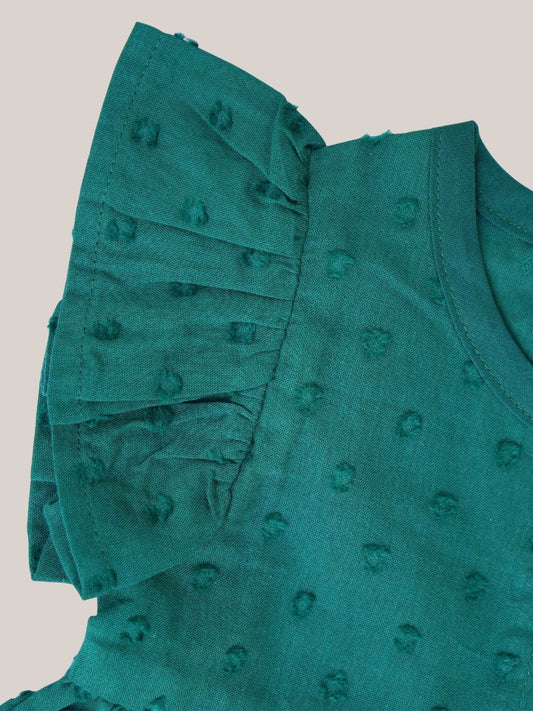 Swiss Dobby Half Sleeve Casual Frock - Opal