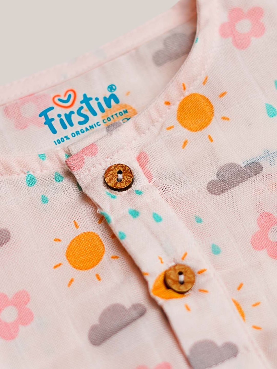 Salsa Rose-Daisy Cloud Printed Muslin Pyjamas Set
