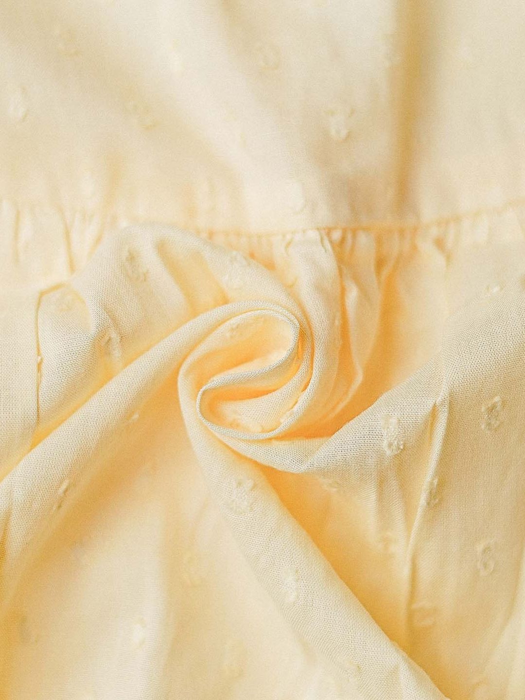 Swiss Dobby Half Sleeve Casual Frock - Vanilla