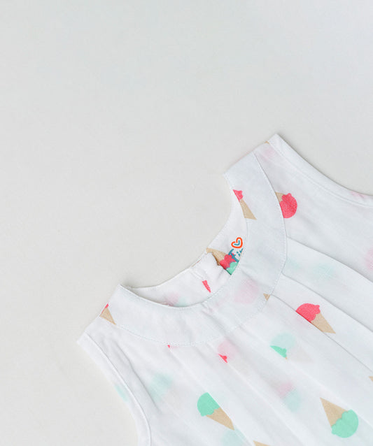 Muslin Pintuck Frock - Waffle Cone