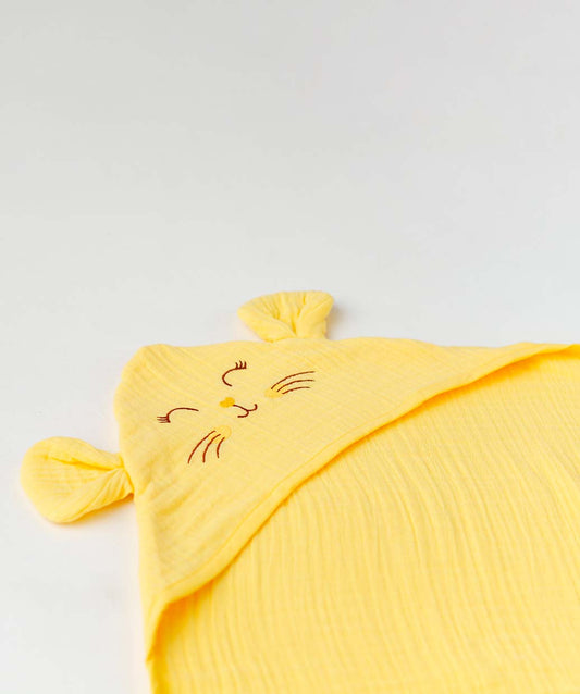Muslin Bubble Crinkle Hooded Blanket - Crayola (Kitty)