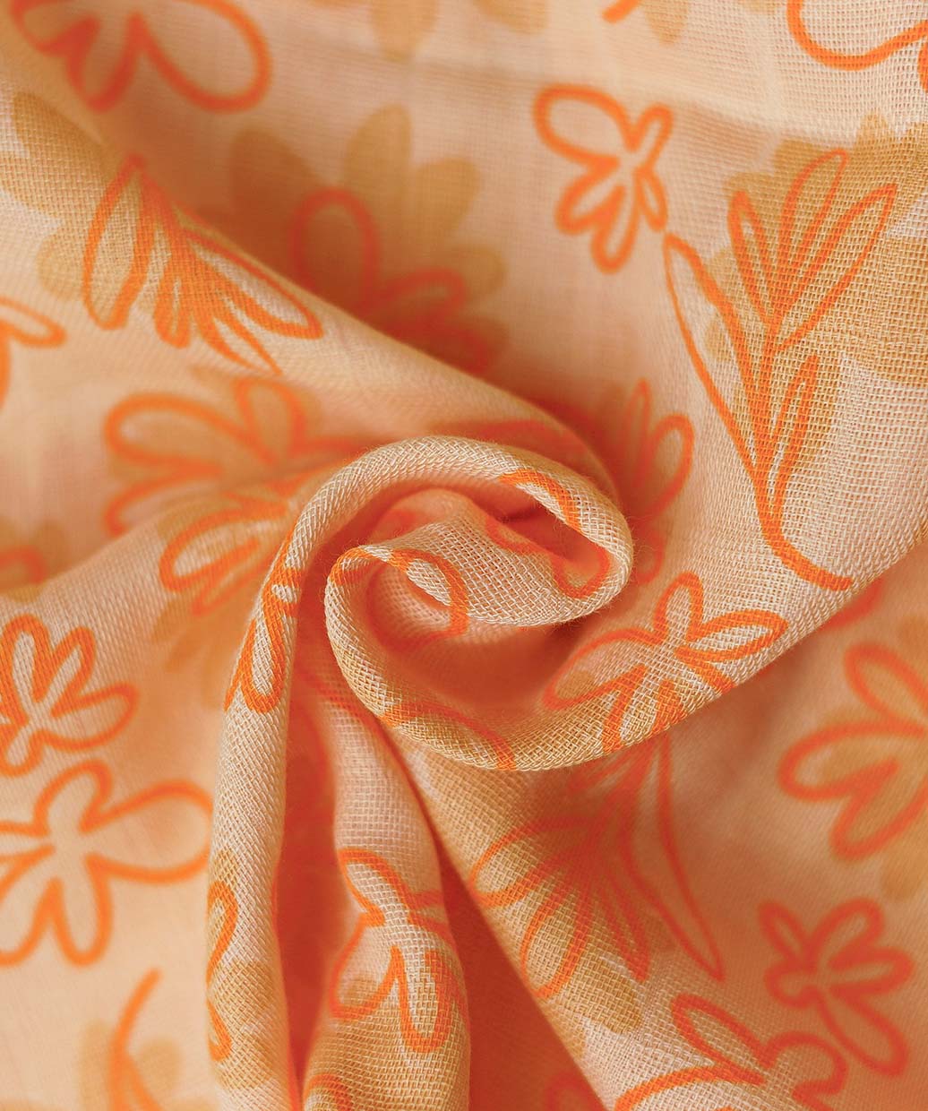 Muslin Cap Sleeve Frock - Apricot Sherbet Moss