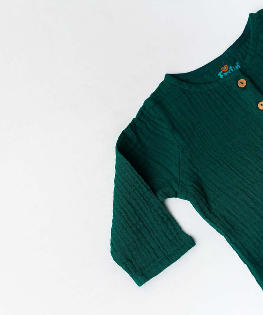 Muslin Bubble Crinkle Pyjamas Set - Opal