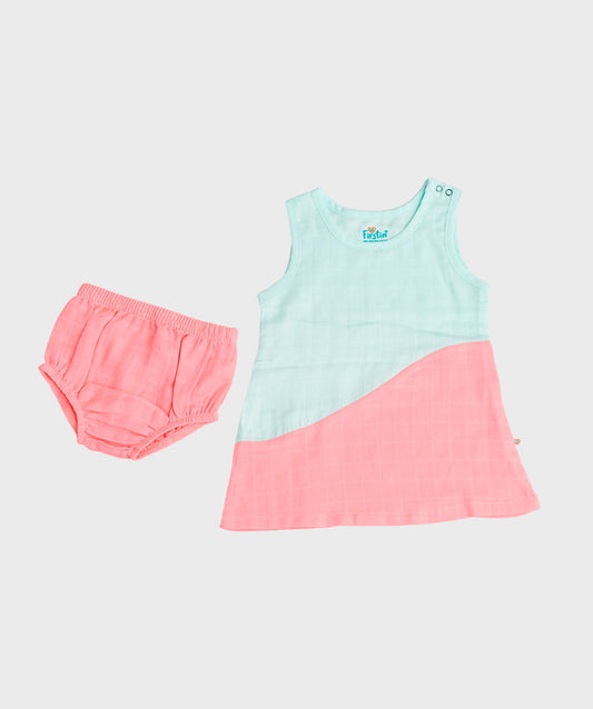 Muslin Frock (Duo) Panty Combo - Melon Pink