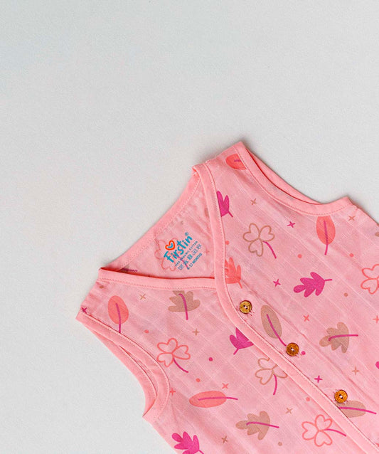 FIRSTIN Muslin Jabla-Shorts Set Sleeveless - Melon Pink Maple