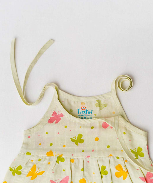 Muslin Knotted Frock - Aloe Wash Butterfly