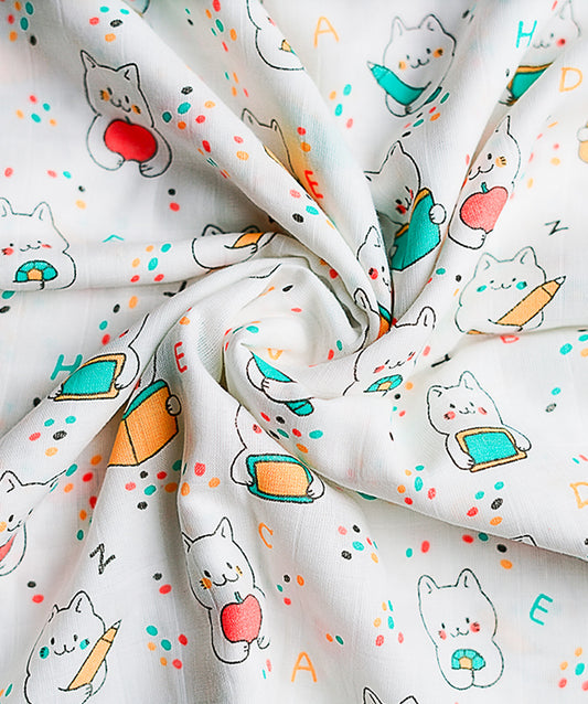 Muslin Swaddle kitty Cat 120X120Cm