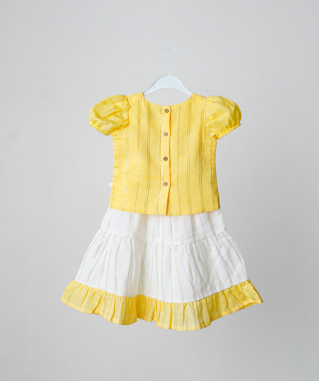 Ridhi Top With Skirt (Puff Sleeve) - Crayola