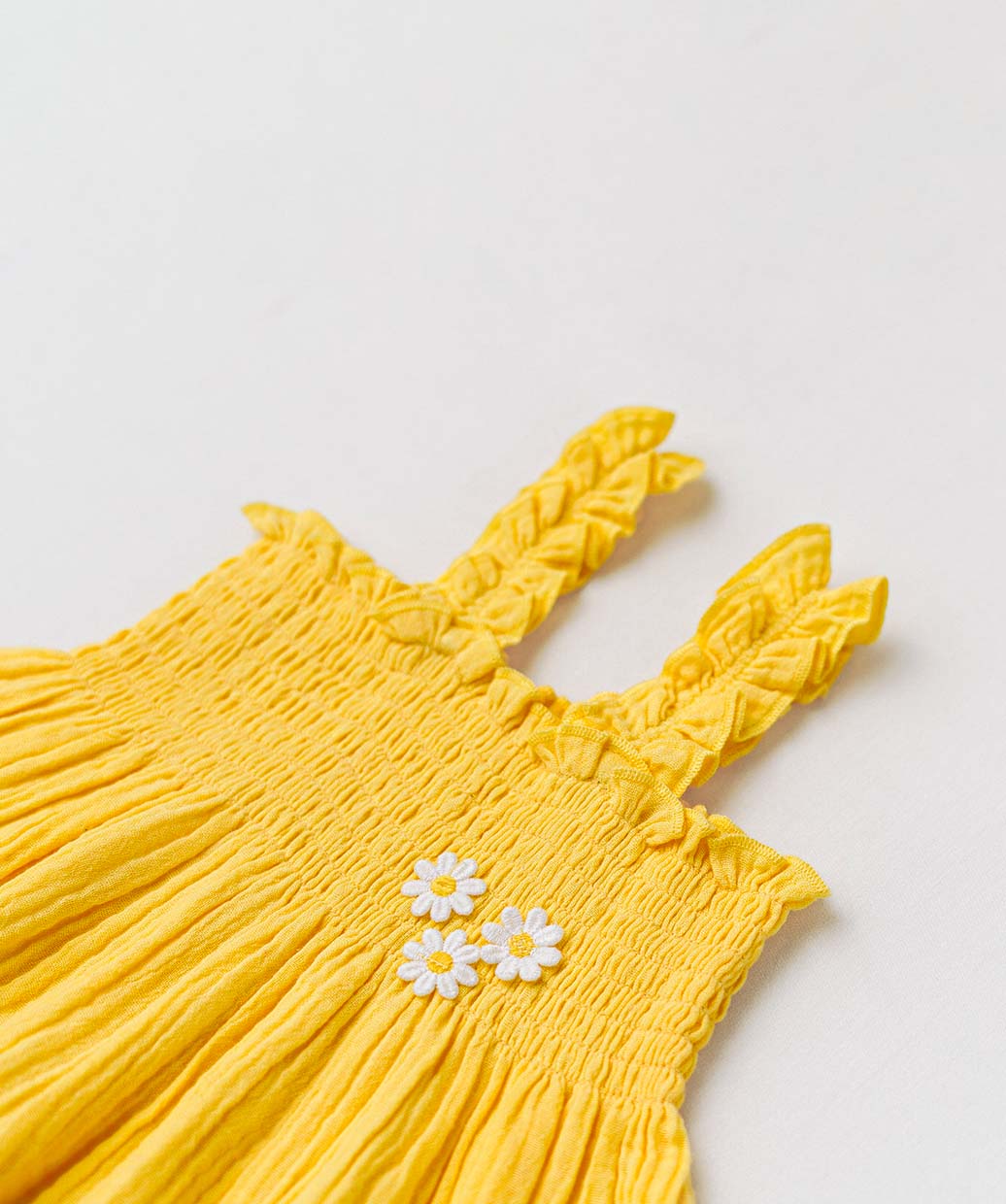 Muslin Bubble Crinkle Smocking Frock - Crayola