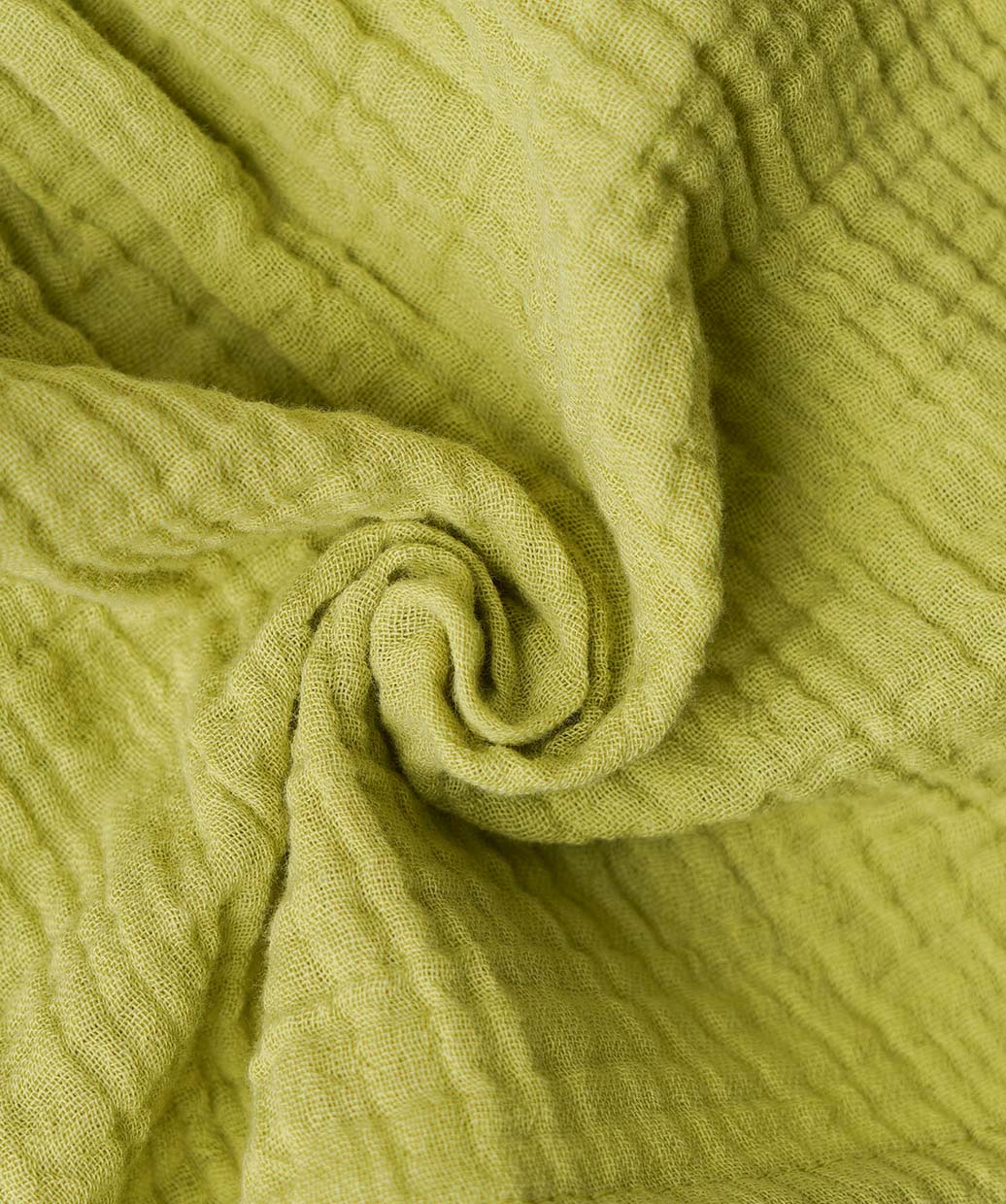 Muslin Bubble Crinkle Smocking Frock - Palm Green