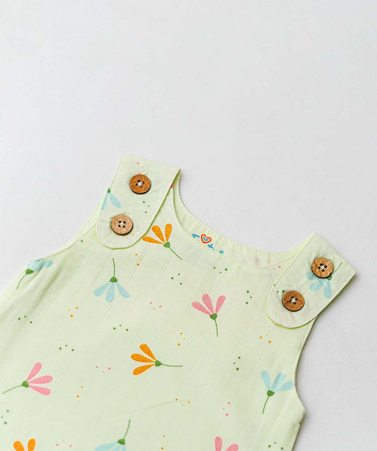 Muslin Tent Frock - Lime Cream Bloom