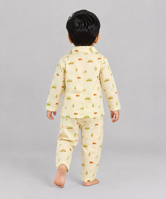 Aloe Wash Vespa Printed Muslin Night Suit Set