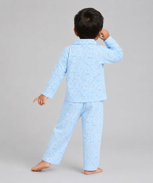Muslin Night Suit - B. Tiny Dinos