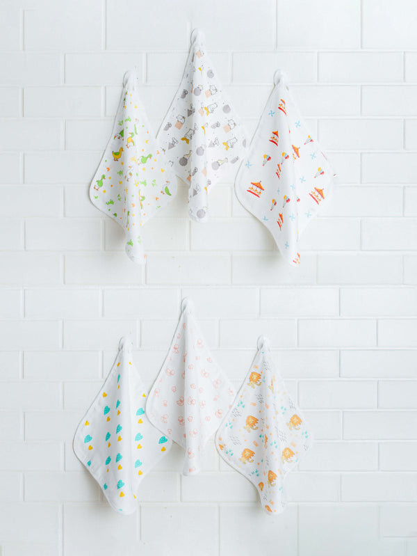 FIRSTIN Muslin Wash Cloth Assorted (Any 3 prints) 3 Pcs Pack Combo