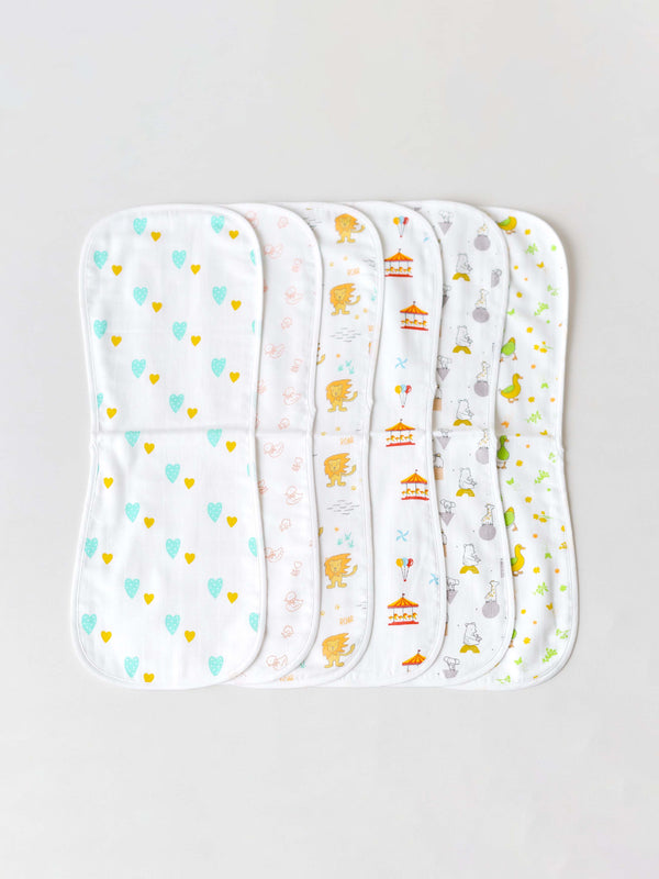FIRSTIN Muslin Burp Cloth (Three Layers) Assorted (Any 2 prints) 2 Pcs Pack Combo