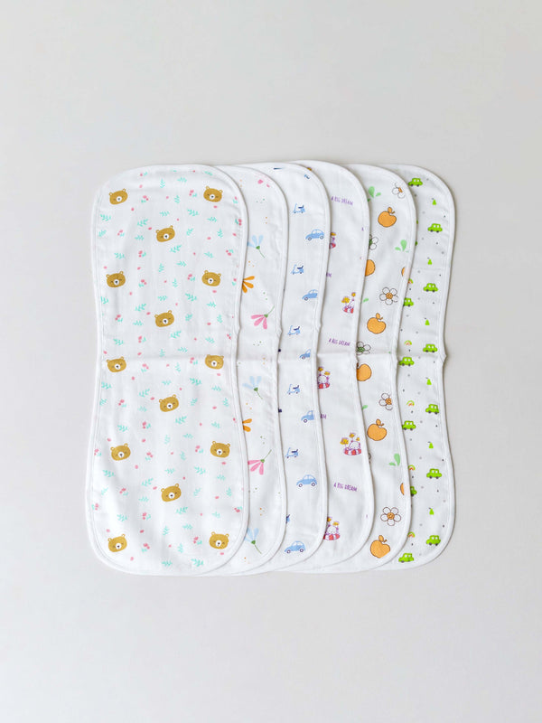 FIRSTIN Muslin Burp Cloth (Three Layers) Assorted (Any 3 prints) 3 Pcs Pack Combo