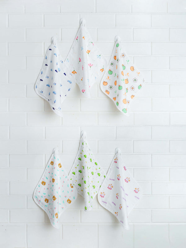 FIRSTIN Muslin Wash Cloth Assorted (Any 2 prints) 2 Pcs Pack Combo