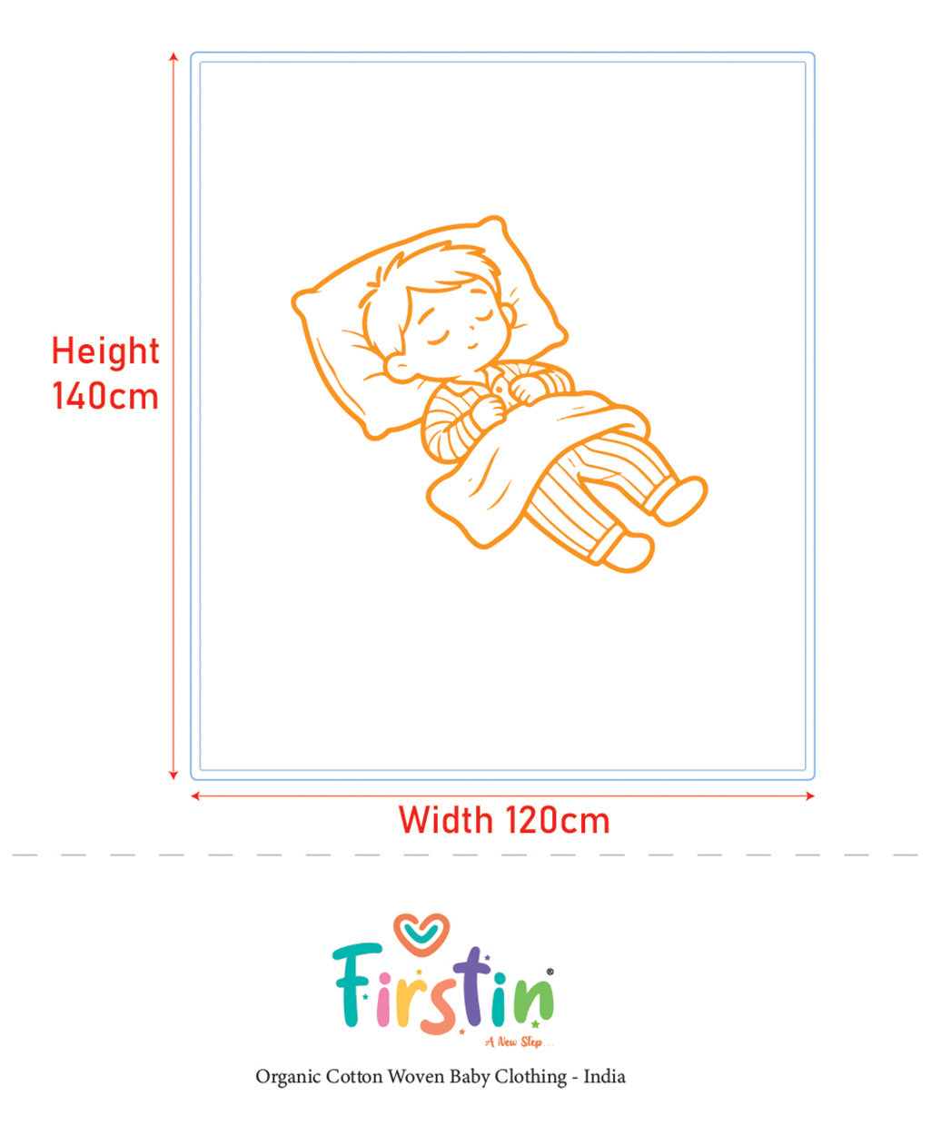 Poplin  Cotton  Dohar (Mattress Protector/Receiving Sheet) - Apricot Sherbet Backpack