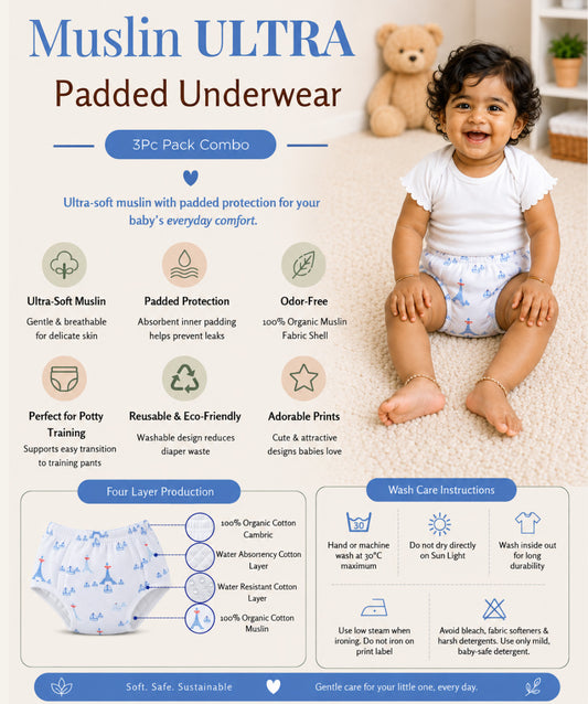 Muslin ULTRA Padded Underwear 6 Pc Pack Combo 5