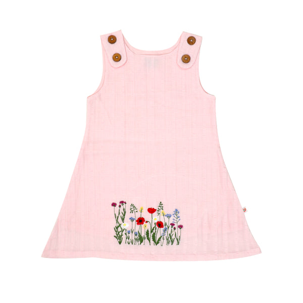 Muslin Seer Sucker Flutter Sleeve Frock - Lt Green main image 1