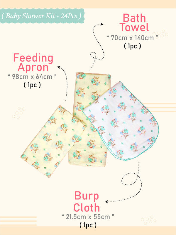 FIRSTIN My First Surprise (Baby Shower Kit - 24Pcs) - (W) Zebra - For 0-3 Months