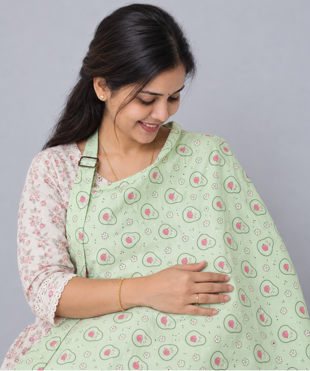 Poplin Feeding Apron Fluo Green Avocado
