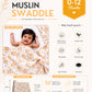 Muslin Swaddle Rainbow Roar 120X120Cm