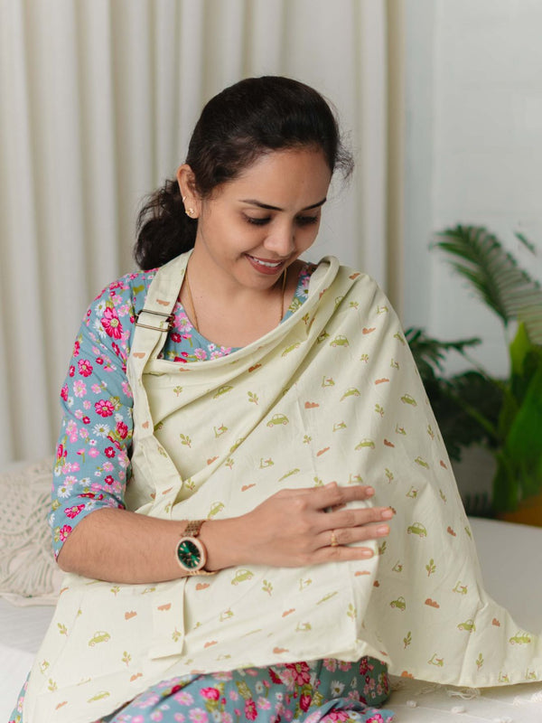 FIRSTIN Poplin Feeding Apron Aloe Wash Vespa