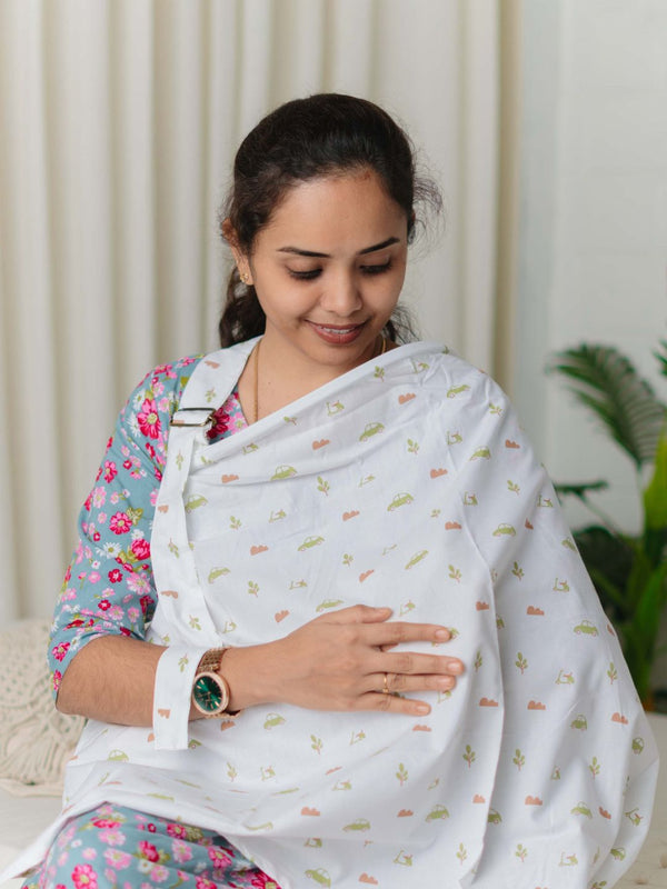 FIRSTIN Poplin Feeding Apron Aloe Wash Vespa(W)