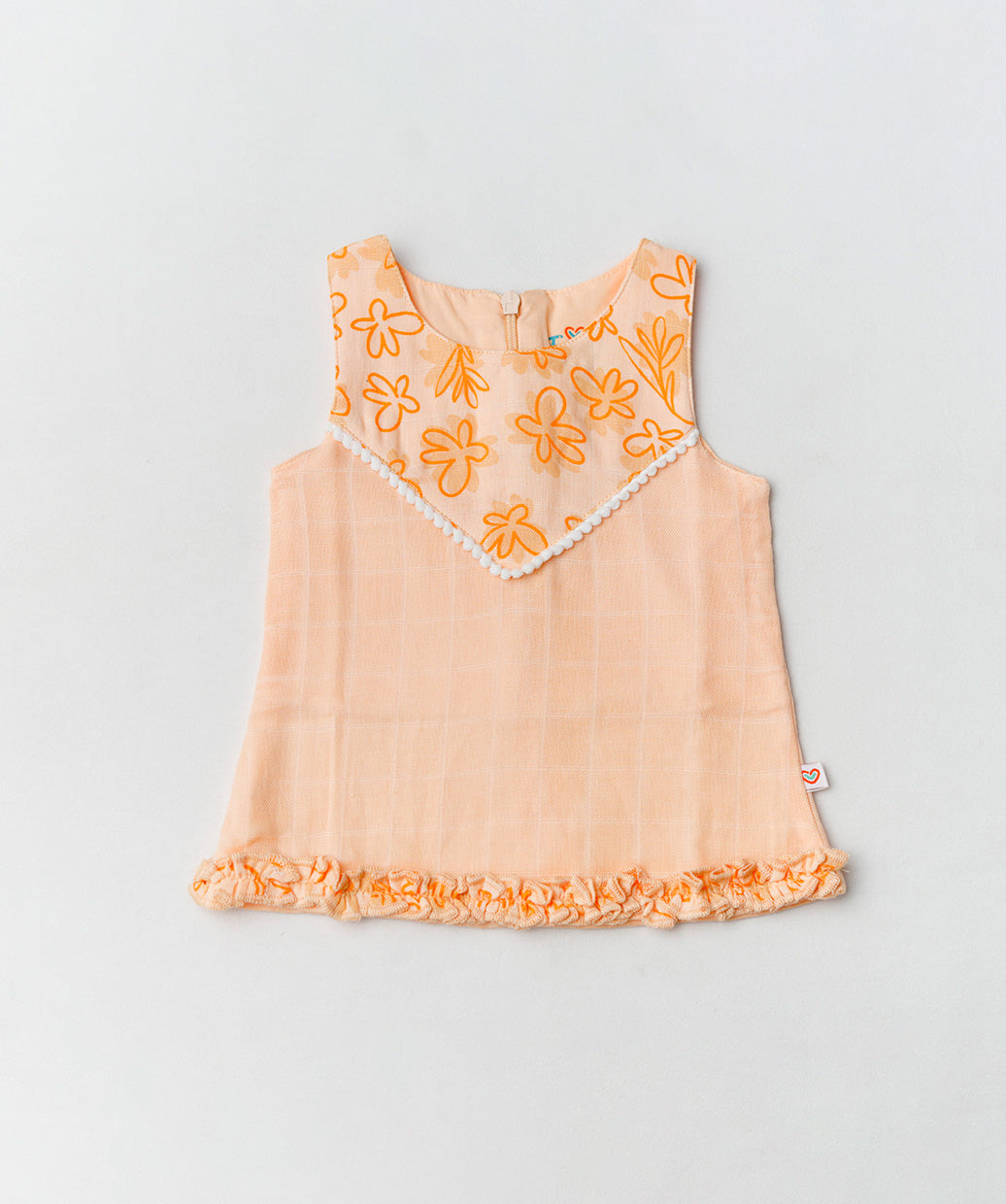 Muslin Boho Frock - Apricot Sherbet Moss