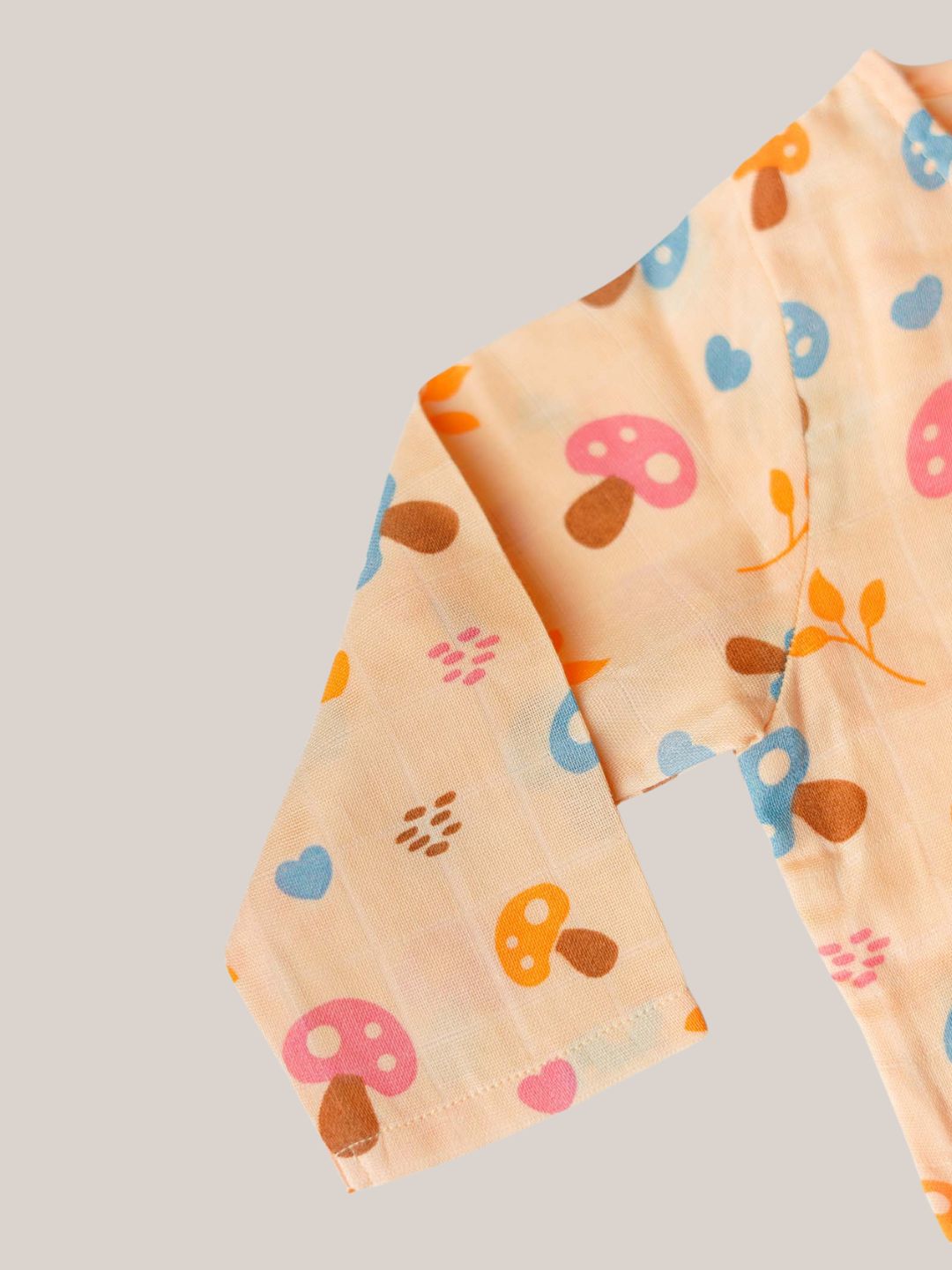 Muslin Pyjamas Set - Apricot Sherbet Mushies