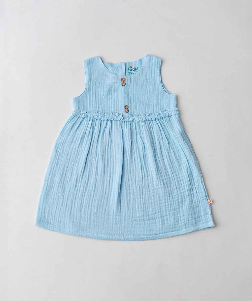 Muslin Bubble Crinkle Grace Frock - Aqua
